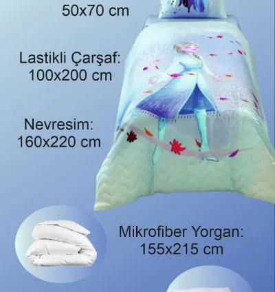 Taç Frozen Complete Set Quilted Bedding Set - Quilt + Pillow