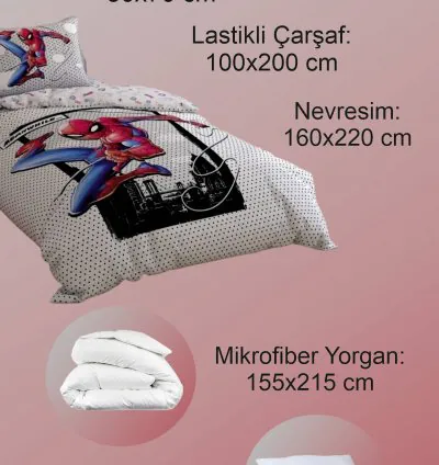 Taç Disney Spiderman Cloudy Lisanslı Tek Kişilik Çocuk Nevresim Takımı - Yorgan + Yastık 4