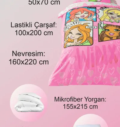 Taç Winx Girls Club Lizenziertes Bettwäsche-Set 4