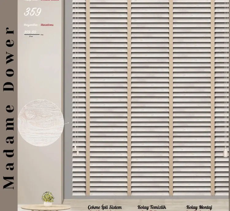 Patterned Cream Venetian Blind (V3)