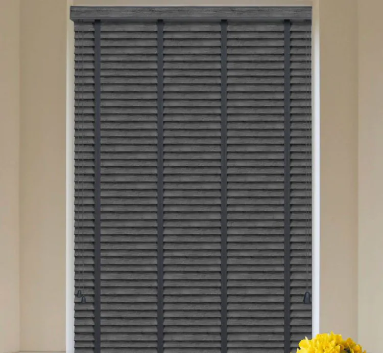 Patterned Dark Grey Venetian Blind