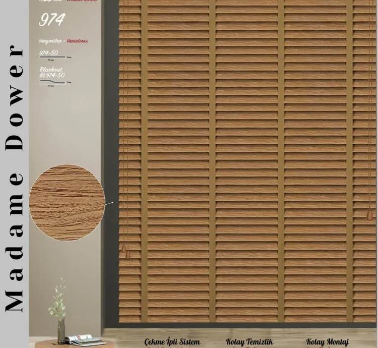 Striped Straw Color Venetian Blind