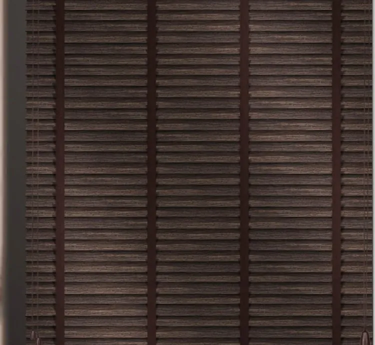 Striped Glossy Brown Venetian Blind