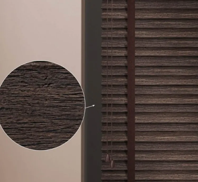Striped Glossy Brown Venetian Blind
