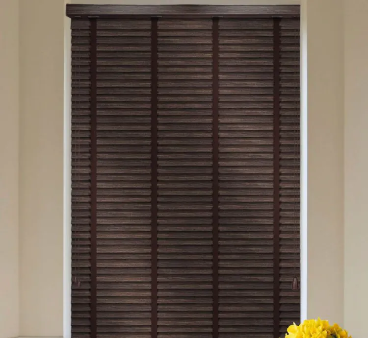 Striped Glossy Brown Venetian Blind
