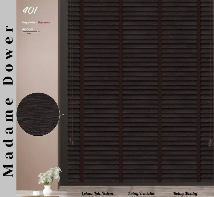 Patterned Turkish Coffee Venetian Blind