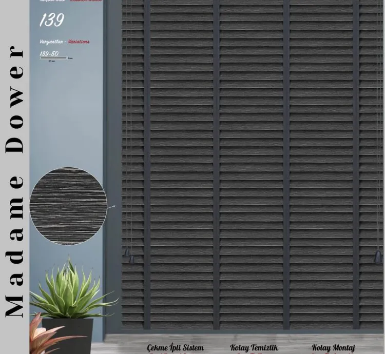 Striped Anthracite Venetian Blind