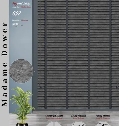 Patterned Dark Grey Venetian Blind 4