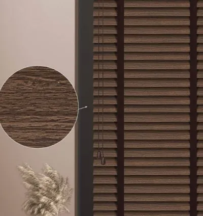 Desenli Koyu Ağaç Kabuğu Jaluzi Perde | Mutfak | Balkon | Jaluzi Perde Modelleri