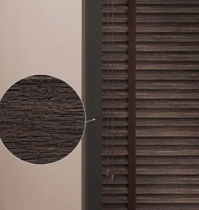 Striped Glossy Brown Venetian Blind 3