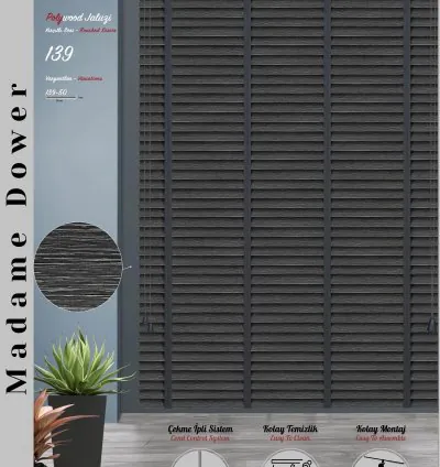 Striped Anthracite Venetian Blind 4