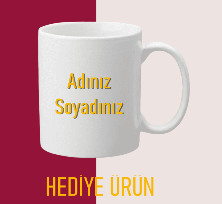 Galatasaray Lisanslı 5 Yıldız 5'li Nevresim Takımı + İsme Özel Kupa Bardak Hediye