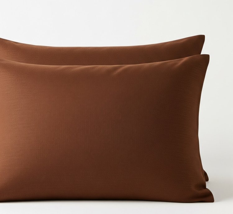 Lino Koleksiyon Kahverengi Keten 50x70 cm 2’li Yastık Kılıfı – Özel Dikim, Lino Fon Perde Uyumlu