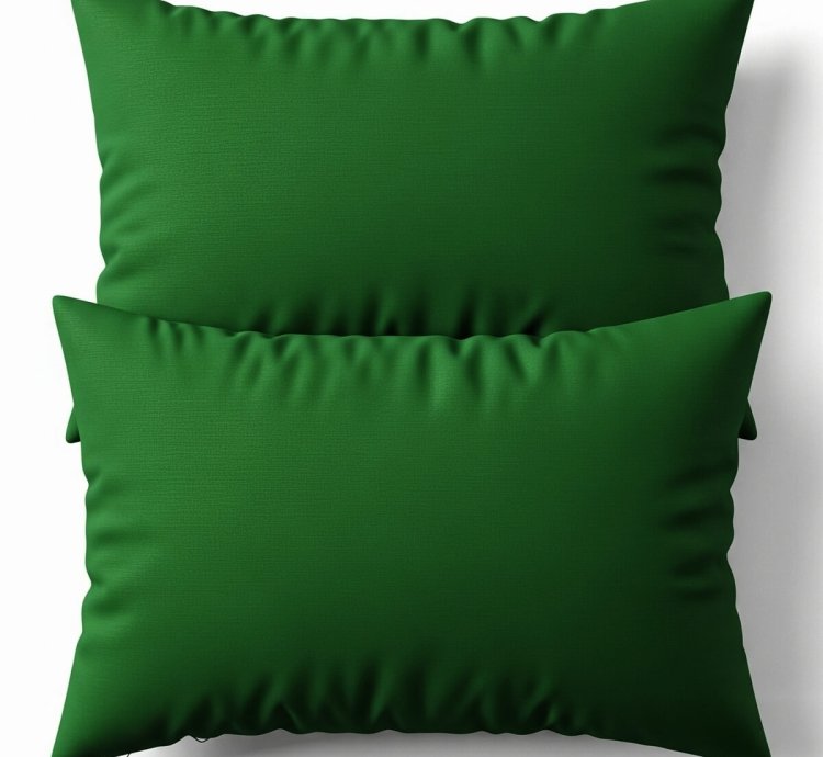 Juego Fundas Almohada Lino Verde Oscuro Colección Lino (2 Pzas)