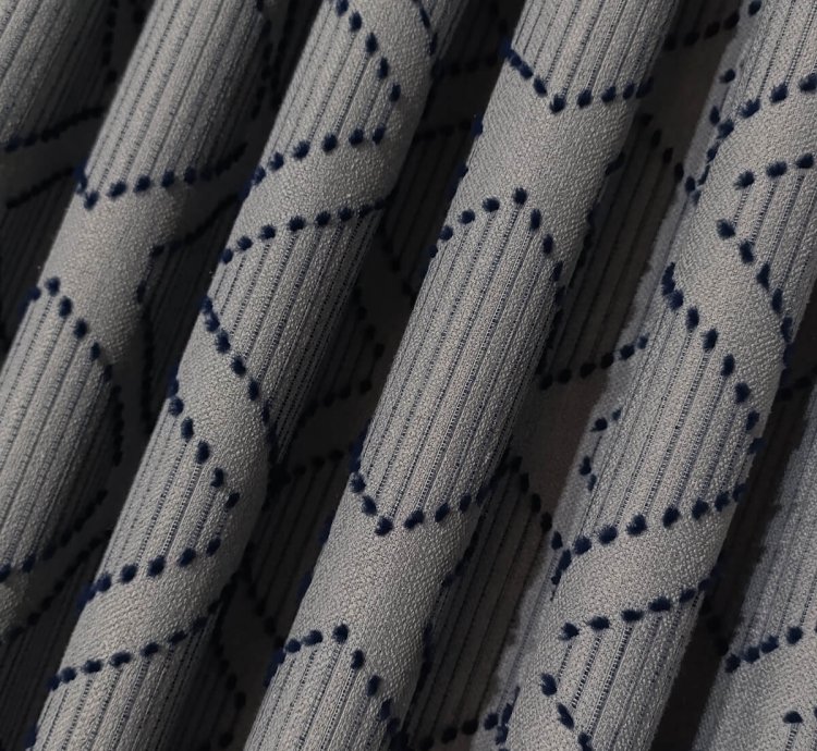GeoLuxe Kollektion Grau Marineblau Hintergrundvorhang