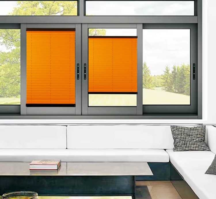 Toz Tutmaz Turuncu Plise Perde Antibakteriyel - Cam Balkon & PVC Pencere Plise Perde Modelleri