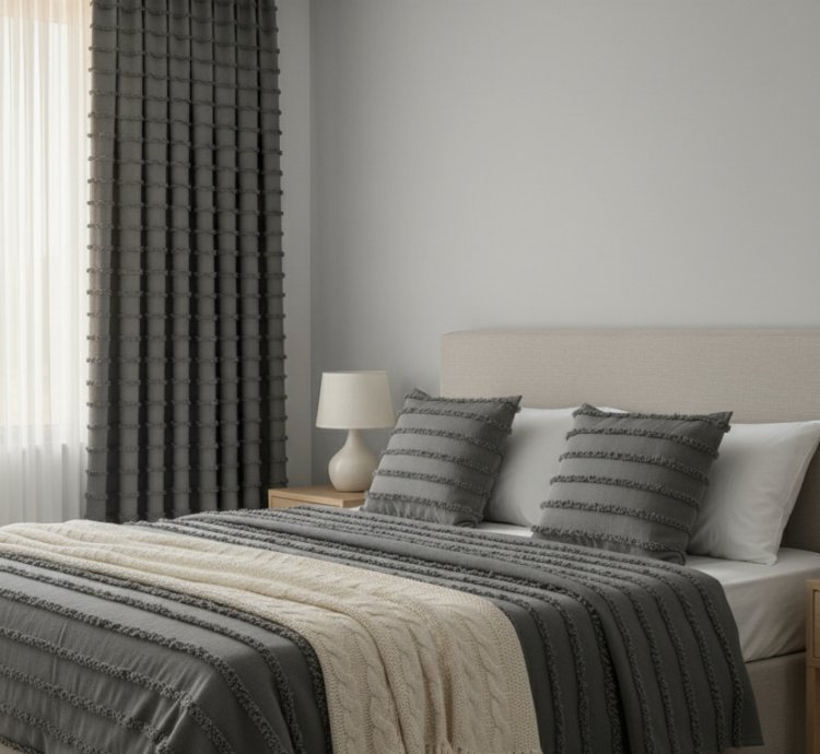 Tenda di Sfondo Wave Grigio Scuro Scandinavo