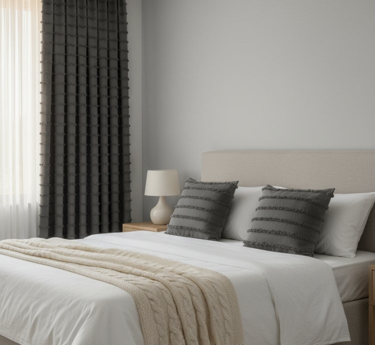 Tenda di Sfondo Wave Grigio Scuro Scandinavo