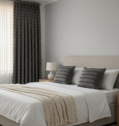 Tenda di Sfondo Wave Grigio Scuro Scandinavo 3