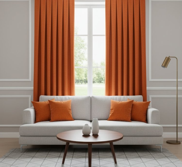 Cortinas Terciopelo Taç Narden Terracota - Hechas a Mano Dimout