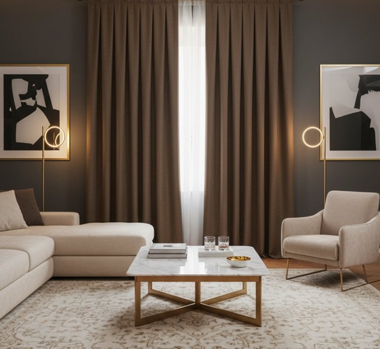 Cortinas Terciopelo Taç Narden Marrón - Hechas a Mano Dimout