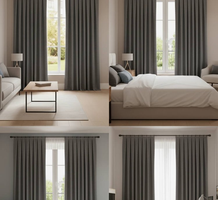 Cortina Taç Narden Modelo Gris Oscuro Suave