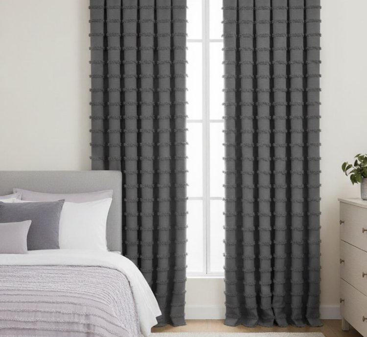 Tenda di Sfondo Wave Grigio Scuro Scandinavo