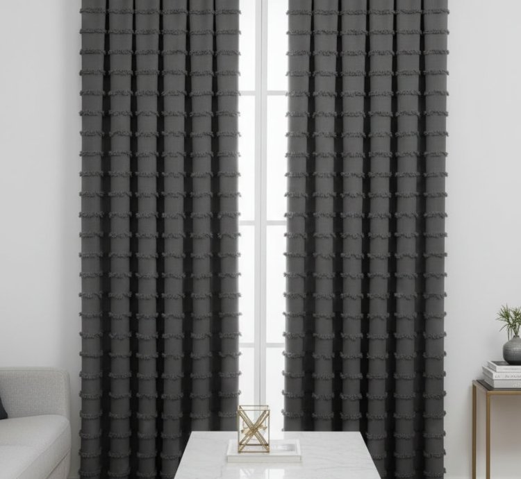 Tenda di Sfondo Wave Grigio Scuro Scandinavo