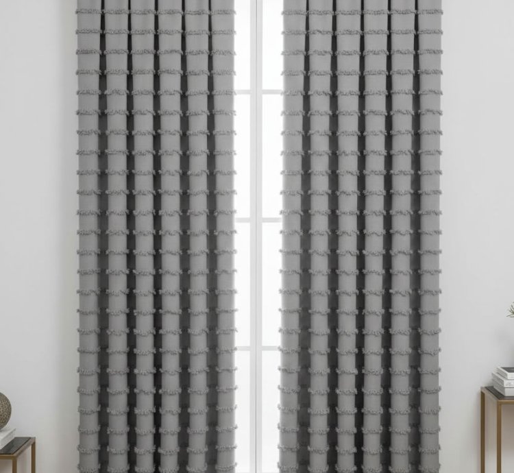 Cortina de Fondo Gris Escandinavo Colección Wave
