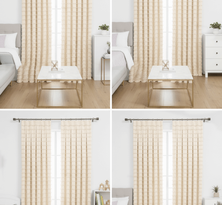 Cortina de Fondo Wave Collection Crema - Pliegue S