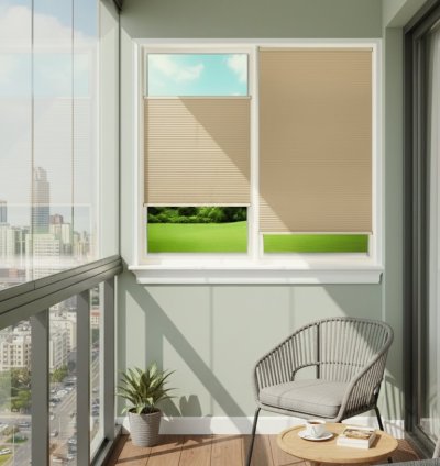 Kancalı Sistem Bej Plise Perde - Montaj Gerektirmeyen Cam Balkon ve PVC Pencere Perdesi