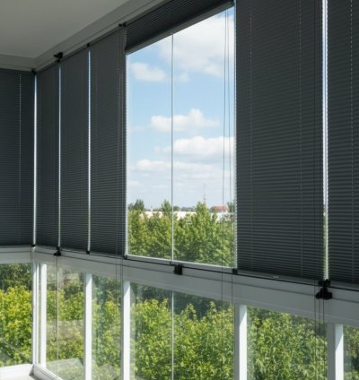Kancalı Sistem Antrasit Plise Perde - Montaj Gerektirmeyen Cam Balkon ve PVC Pencere Perdesi