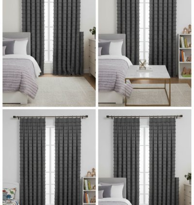 Tenda di Sfondo Wave Grigio Scuro Scandinavo 6