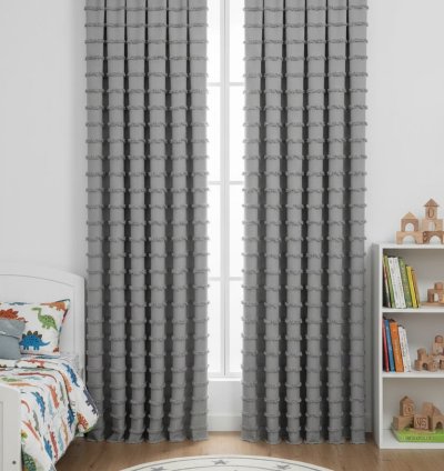 Cortina de Fondo Gris Escandinavo Colección Wave 4