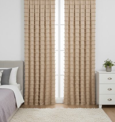 Draperie de Fundal Bej Scandinav Colecția Wave 3