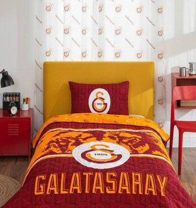 Galatasaray Lisanslı Şampiyonluk Seti | Yatak Örtüsü, Yastık Kılıfı, Battaniye, Tül Perde 3