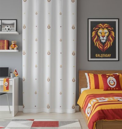 Taç Galatasaray Lisanslı Fon Perde 140x265 cm – Özel Ölçü Seçeneği İle