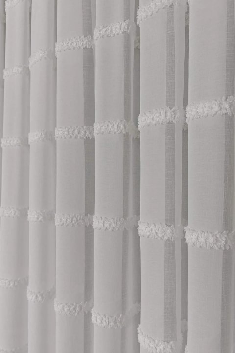 Tenda in Lino Trasparente a Righe - Tessuto Fluido No Stiro 6