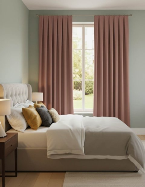 Oudroze Soft Velvet Gordijnen - 100% Handgemaakt & Lichtfilterend 5