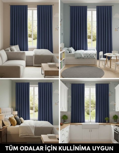 Cortinas Terciopelo Suave Indigo - Hechas a Mano Dimout (Oscurecimiento Parcial) 5