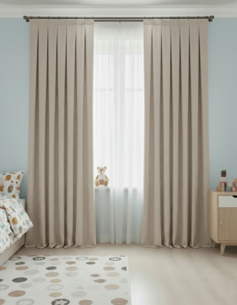 Taç Narden Dark Beige Soft Velvet Curtains - Custom Handmade Dimout 3
