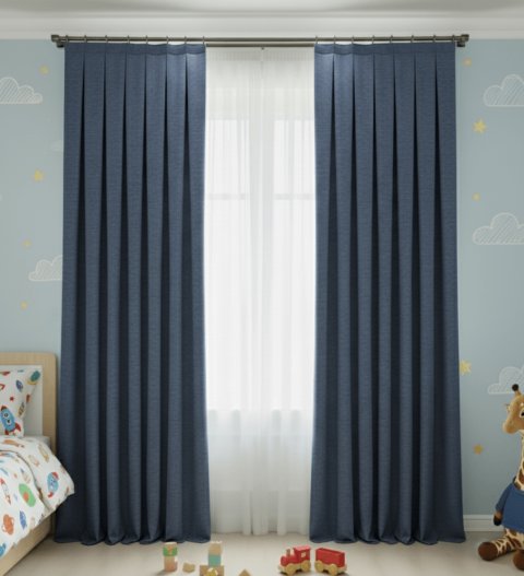 Cortinas Terciopelo Taç Narden Azul Marino - Hechas a Mano Dimout 3