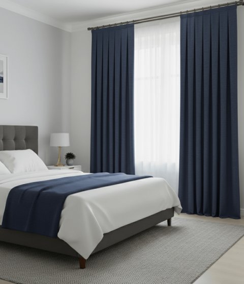 Cortinas Terciopelo Taç Narden Azul Marino - Hechas a Mano Dimout 4