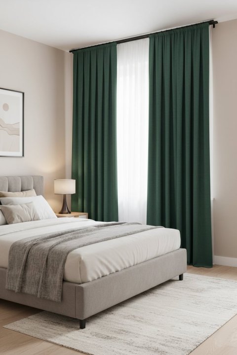 Taç Narden Grass Green Soft Velvet Curtains - Custom Handmade Dimout 5