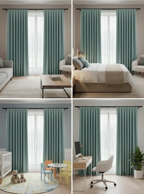 Cortina Narden Textura Soft Verde Menta - 100% A Medida 4