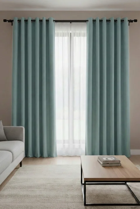 Cortina Narden Textura Soft Verde Menta - 100% A Medida 5