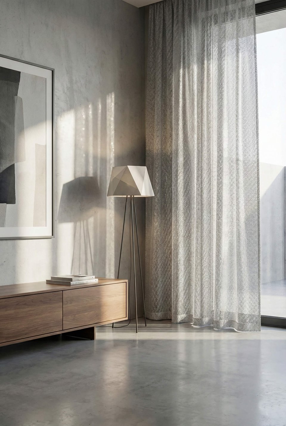 Glamour Grey Sheer Curtain - Non-Wrinkle & Weighted Hem - Elegant Drape Custom Size