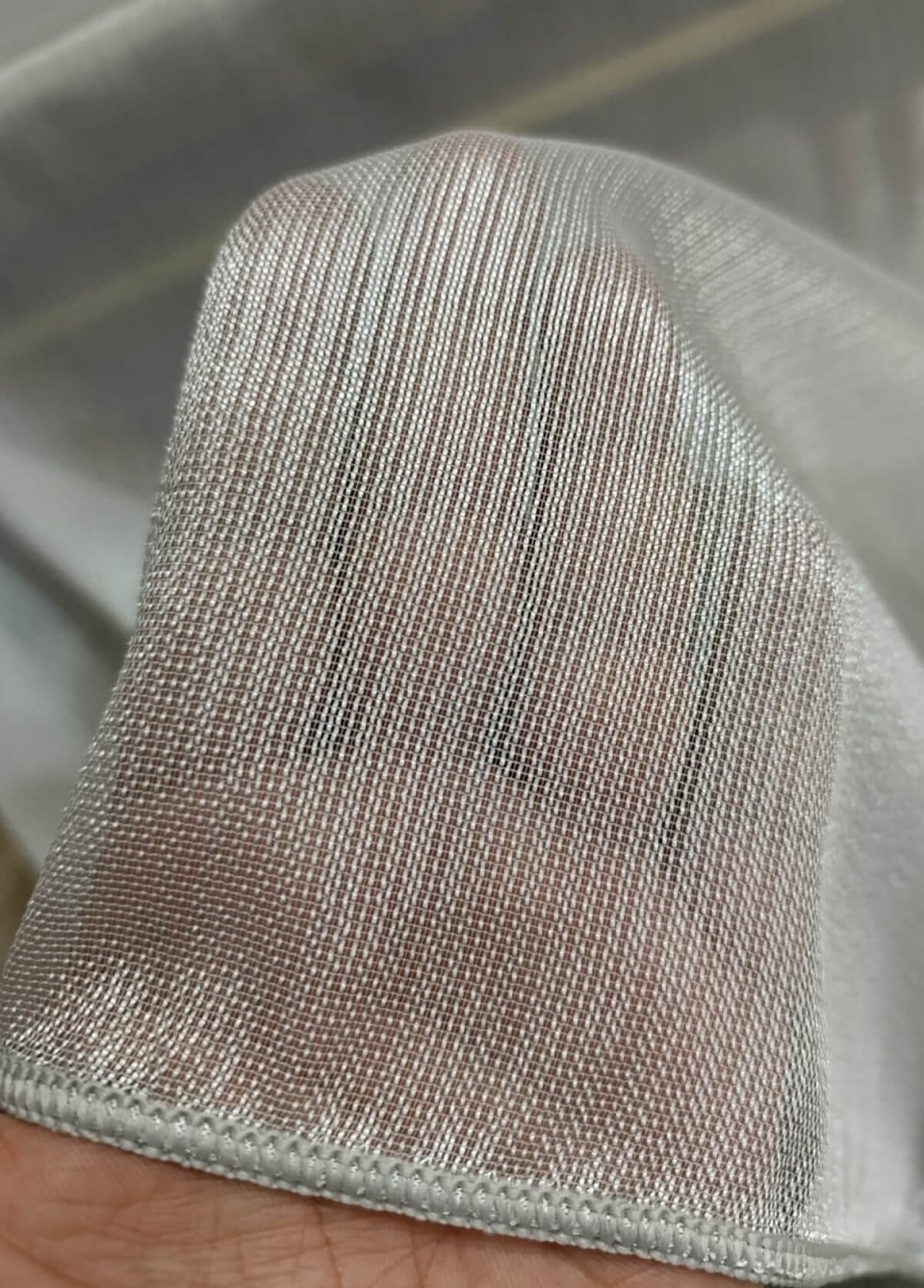 Glamour Grey Sheer Curtain - Non-Wrinkle & Weighted Hem - Elegant Drape Custom Size