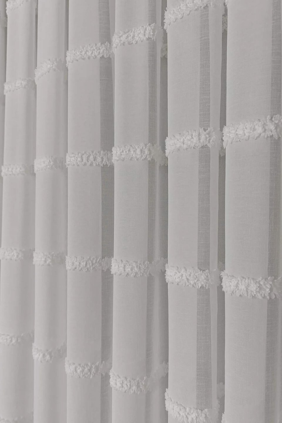 Tenda in Lino Trasparente a Righe - Tessuto Fluido No Stiro