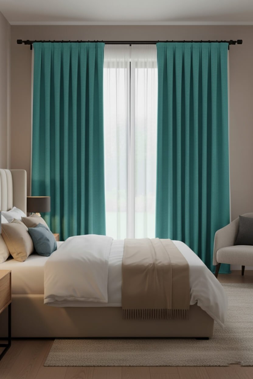 Cortinas de Terciopelo Suave Verde Oscuro - Hechas a Mano a Medida